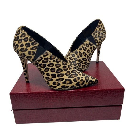 Tamara Mellon Leopard Print Heeled Boots - Picture 1 of 10